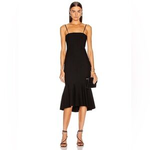 Cinq a Sept black spaghetti strap Salina midi mermaid dress size 10